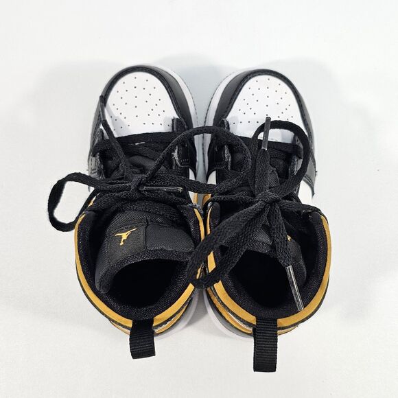 Nike Air Jordan 1 Mid TD White Pollen Black Sneakers 640735-177 Size 7C (13 cm) - Picture 7 of 8